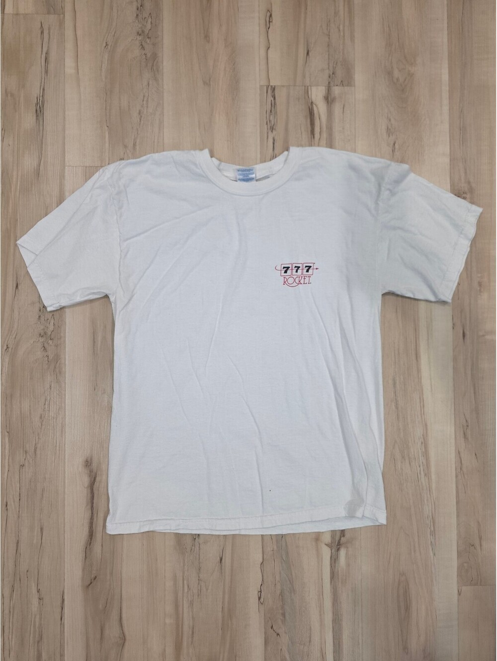 Gildan 777 Rocket White Cotton T-Shirt Size Large